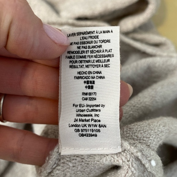 Free People Long-Sleeve Turtleneck Sweater Oatmeal Sz Small S Oversized Lagenloo - Picture 9 of 9